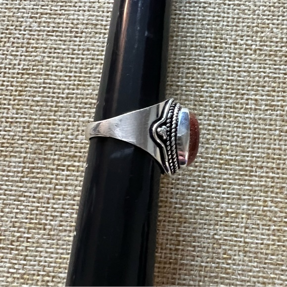 New Sandstone Silver Overlay Band Ring Size 7.25 - Picture 4 of 9